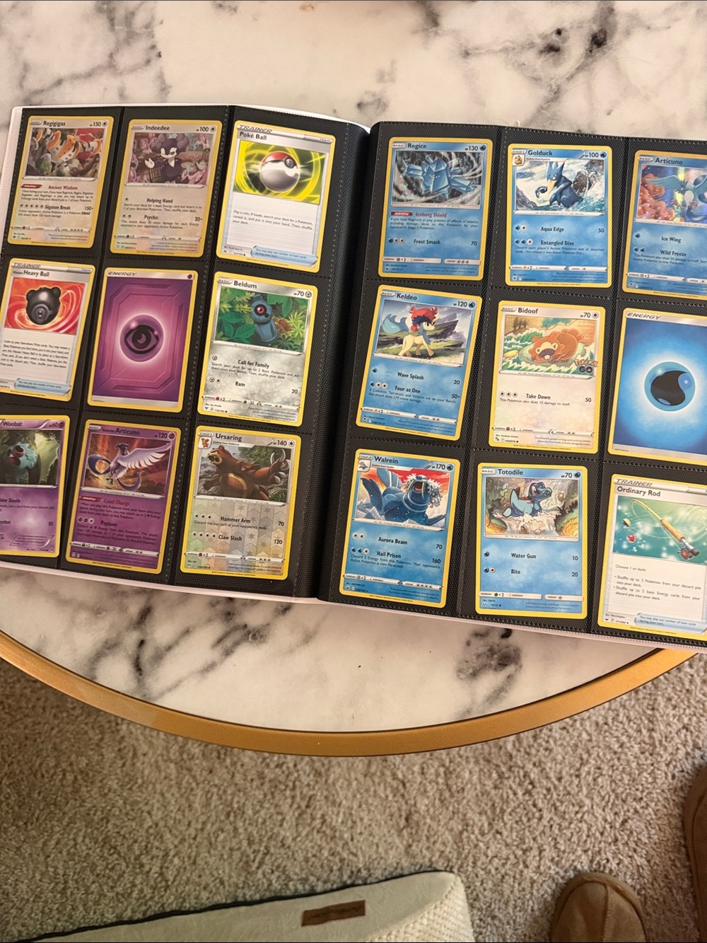 Pokemon Card Binder pages of cards - lots of sets